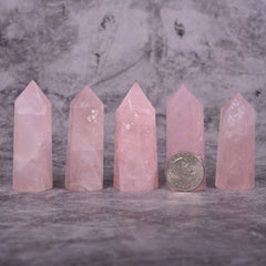 Justinstones Rose Quartz crystal wand for Reiki practice and calm ambiance