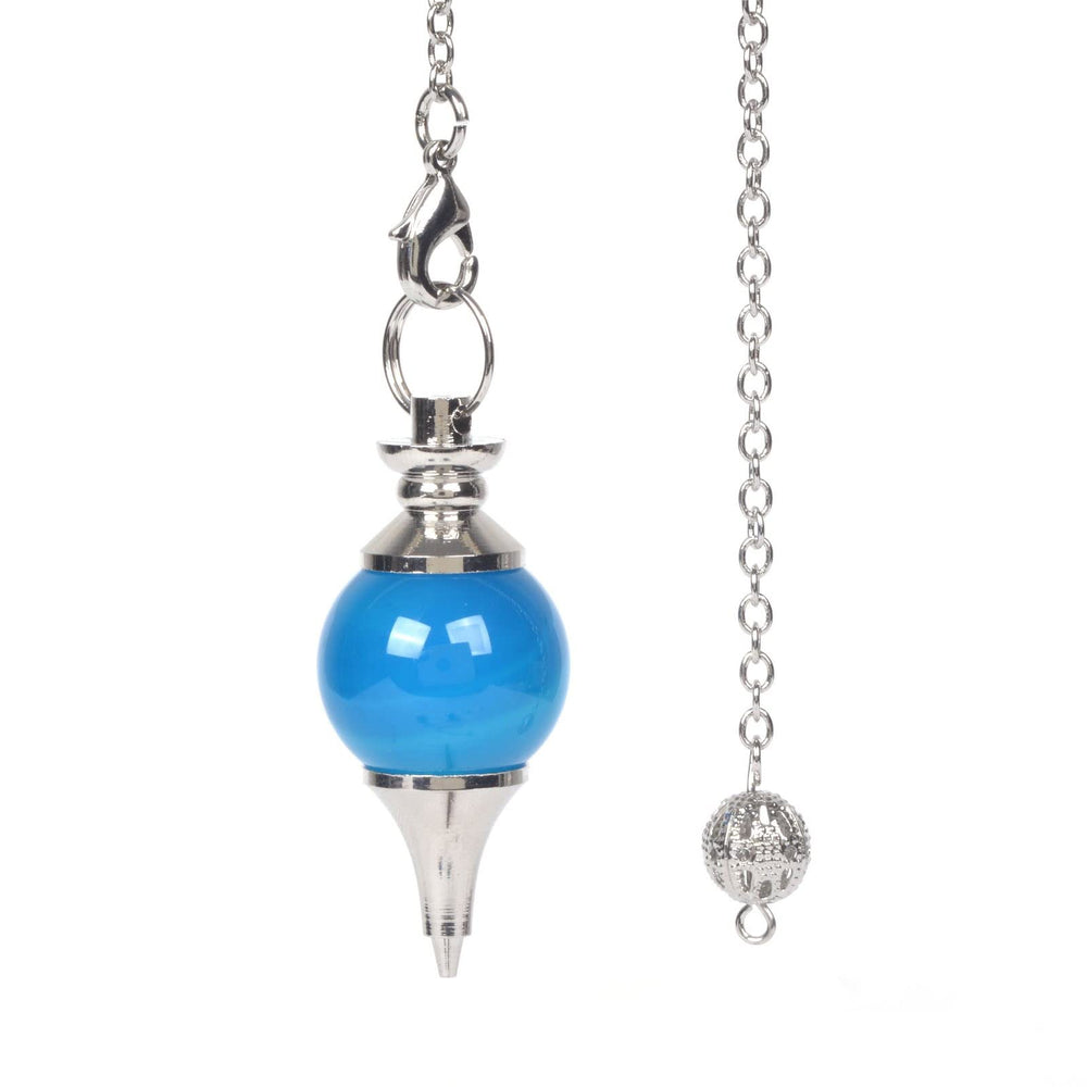 Justinstones sky blue agate pendulum, 40mm, ideal for focused dowsing sessions.