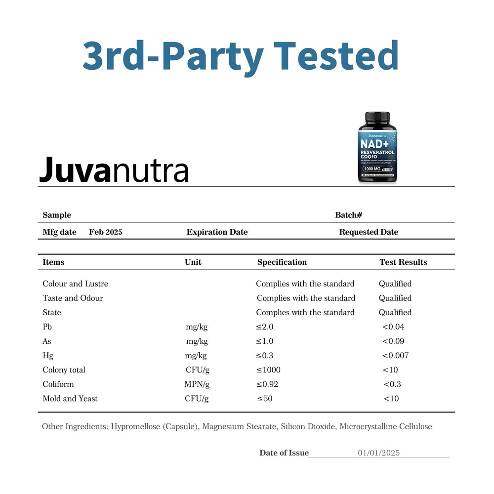 JuvaNutra NAD bottle packaging closeup for reliable daily use