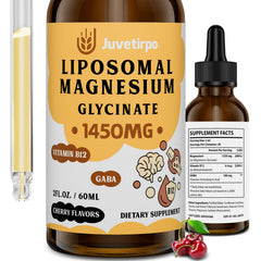 Juvetirpo Magnesium Glycinate cherry bottle shows flavor and easy-use design for nightly routines