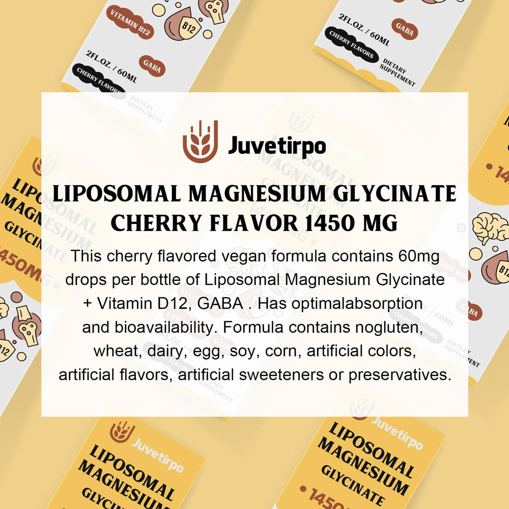 Ingredients panel of Juvetirpo magnesium glycinate liquid drops