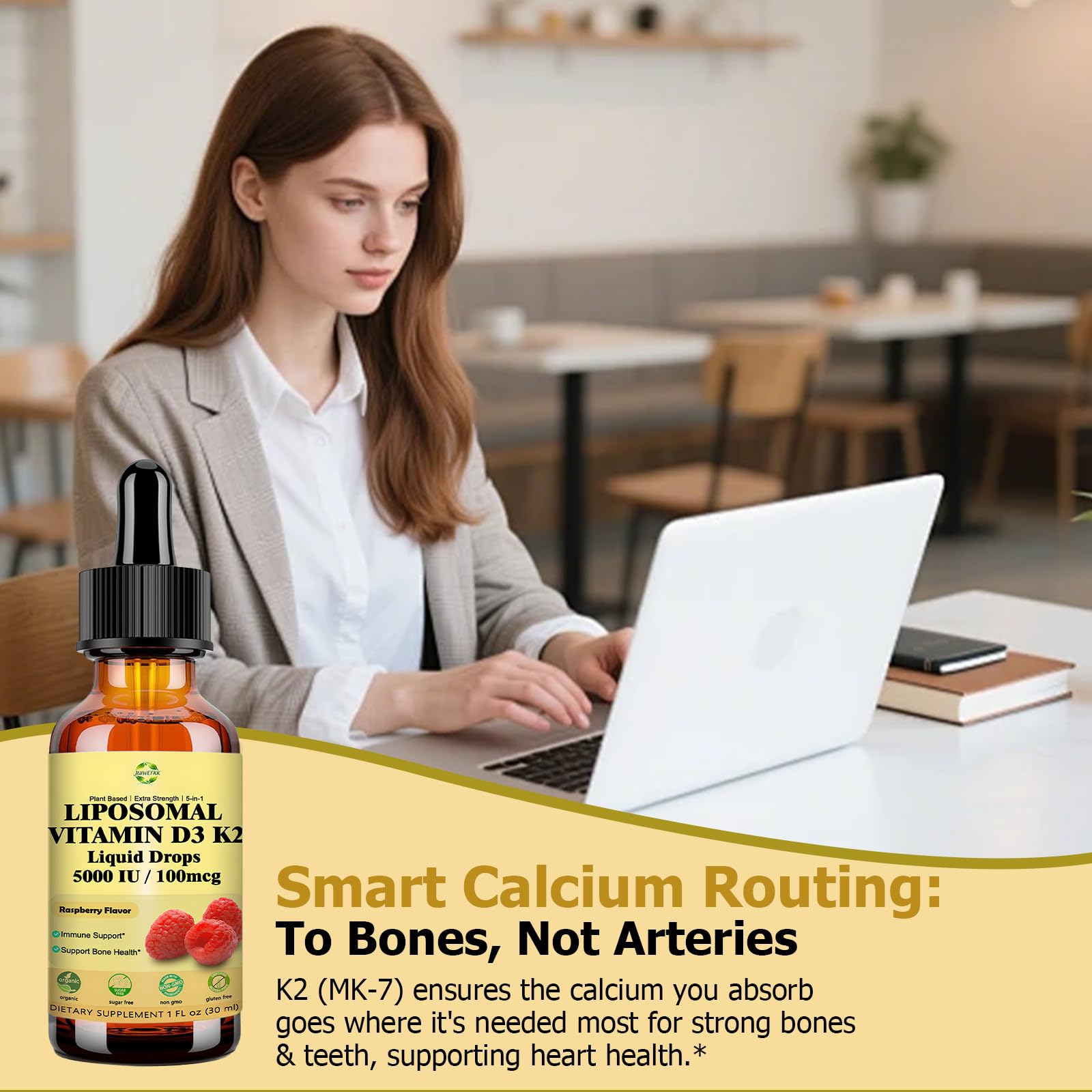 JUIWEFKK drops being added to water for quick absorption