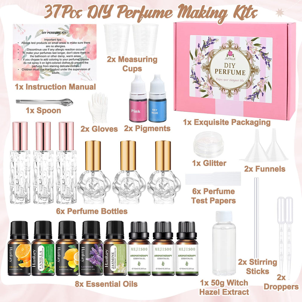 JUYRLE essential oils collection for customized, long-lasting fragrance blends.