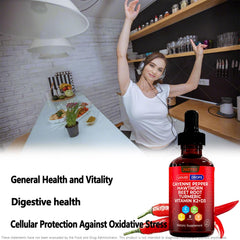 Juztec Cayenne Pepper Drops in hand, ready for daily wellness ritual.