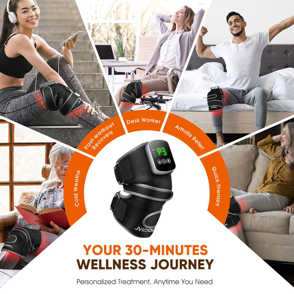 JVKOOL knee massager long-lasting battery supports extended sessions.