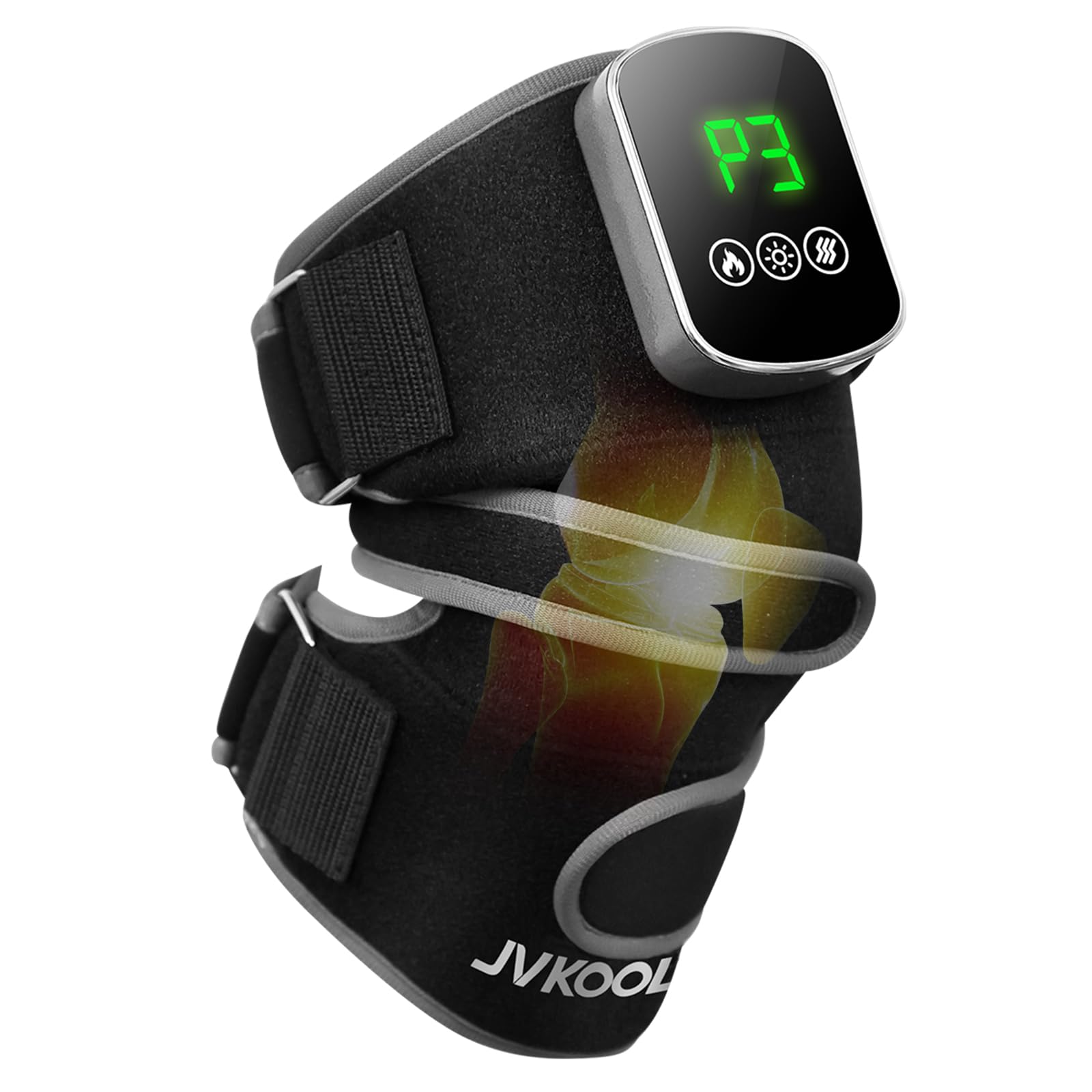JVKOOL knee massager front view in grey offers ergonomic daily comfort.