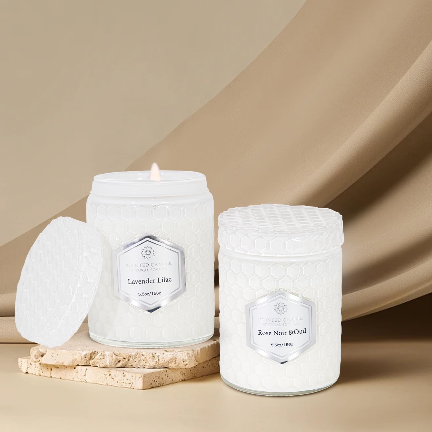 JXDLSQ Sandalwood & Patchouli candle jar for warm aromas