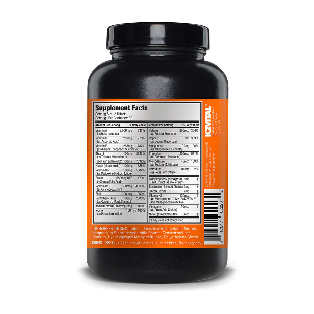 Vita JYM packaging display showcases athlete-focused multivitamin