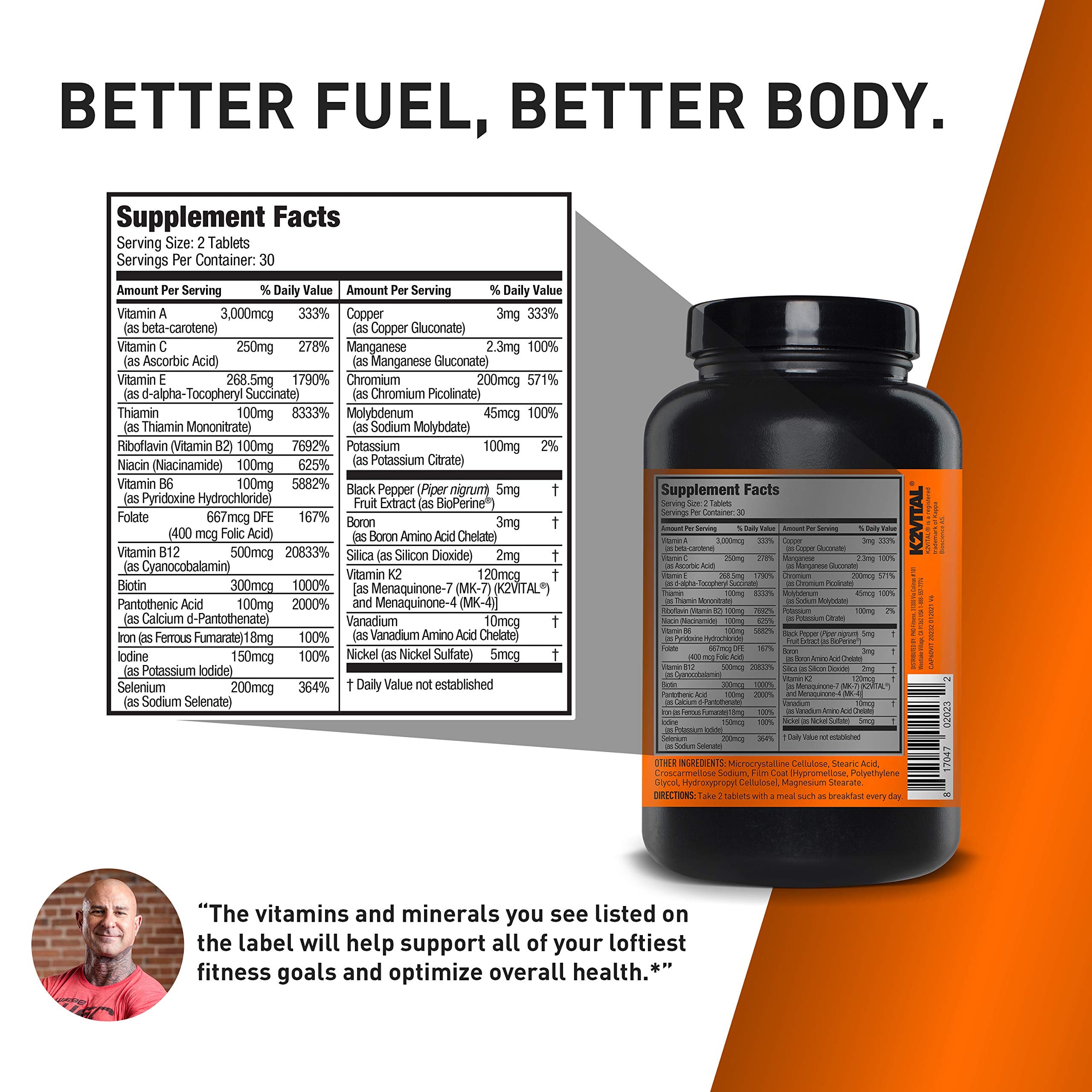 Vita JYM tablets close-up show micronutrient-rich formula for athletes
