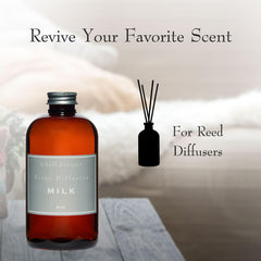 K. Hall Designs Milk Diffuser Oil Refill featuring coconut and vanilla aroma for bathrooms.