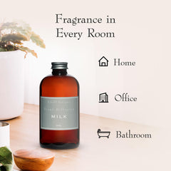 K. Hall Designs Milk Diffuser Oil Refill plant-based formula for a clean home ambiance.