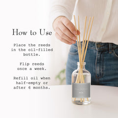Refillable glass diffuser packaging designed for sustainability and style.
