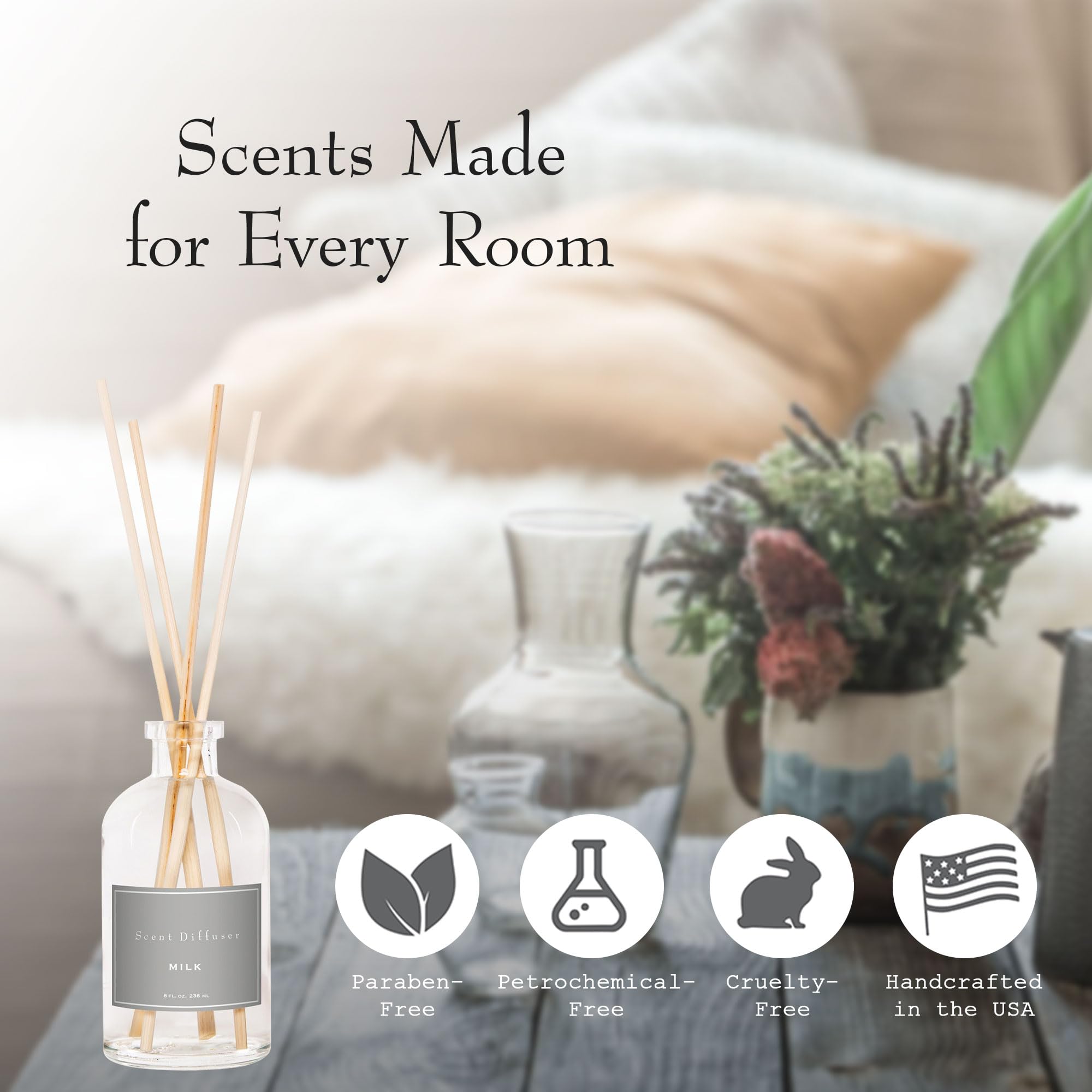 Reed sticks saturate deeply to release a warm, sweet aroma by K Hall Designs.