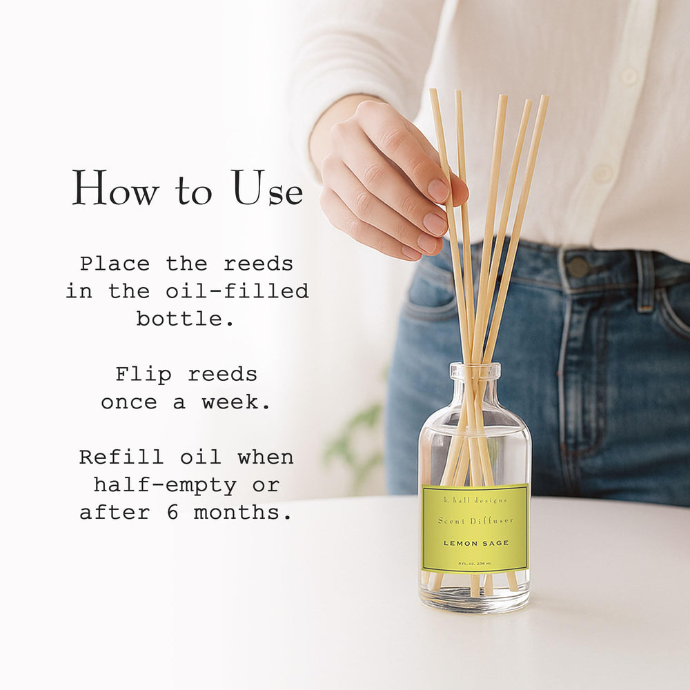 K. Hall Designs reed sticks deliver thorough diffusion for a room-filling scent