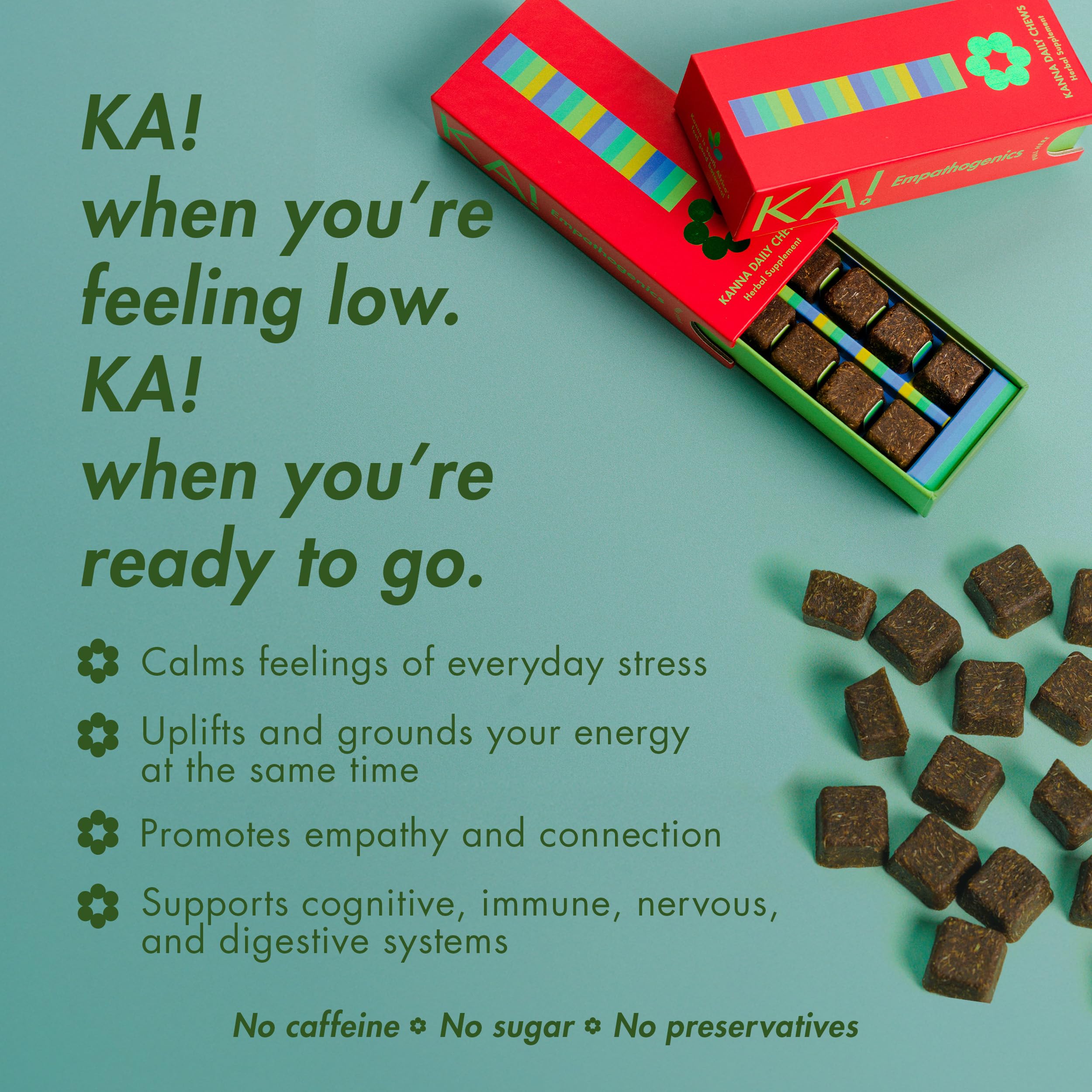KA Kanna Daily Chews mint berry flavor hints at a refreshing bite