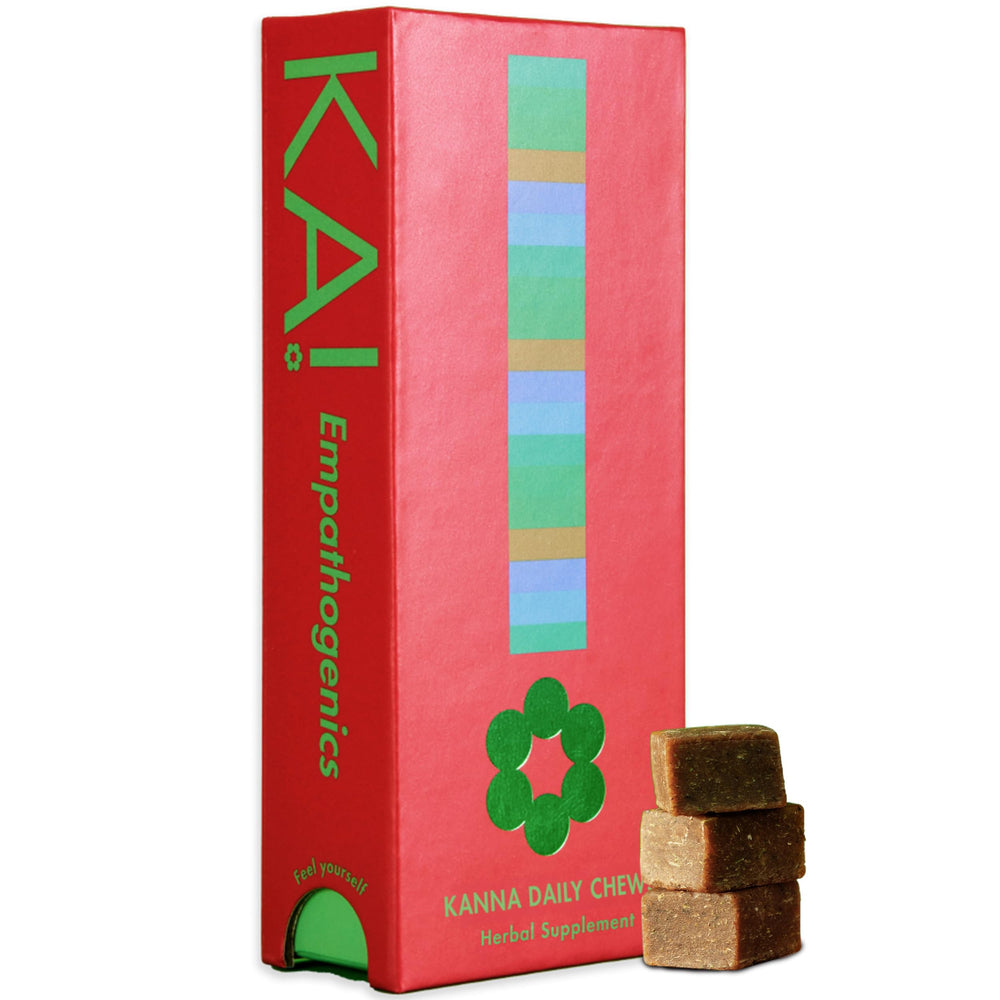 KA Kanna Daily Chews packaging shows a compact 10 count box for daily use