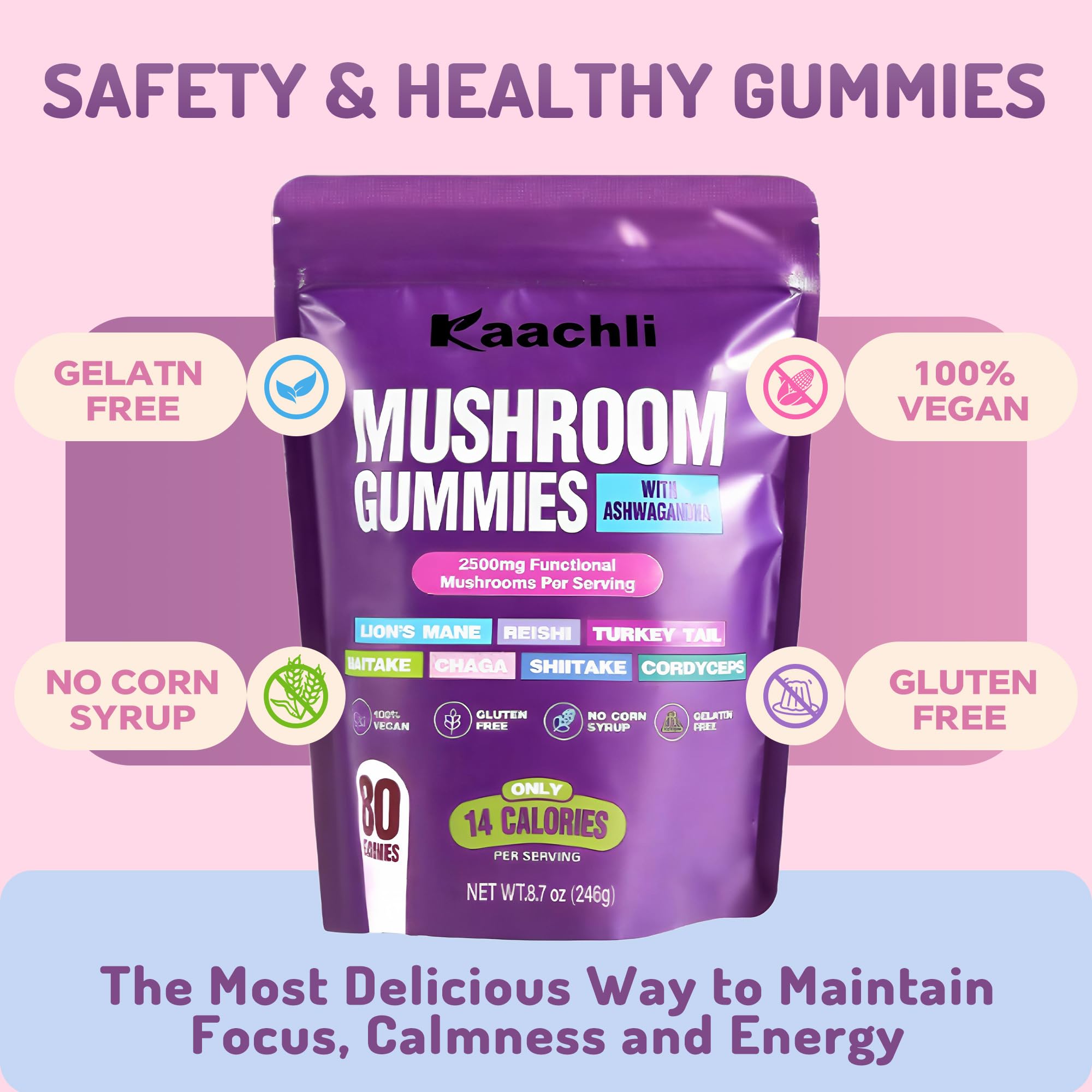 KAACHLI serving suggestion with two gummies for daily intake