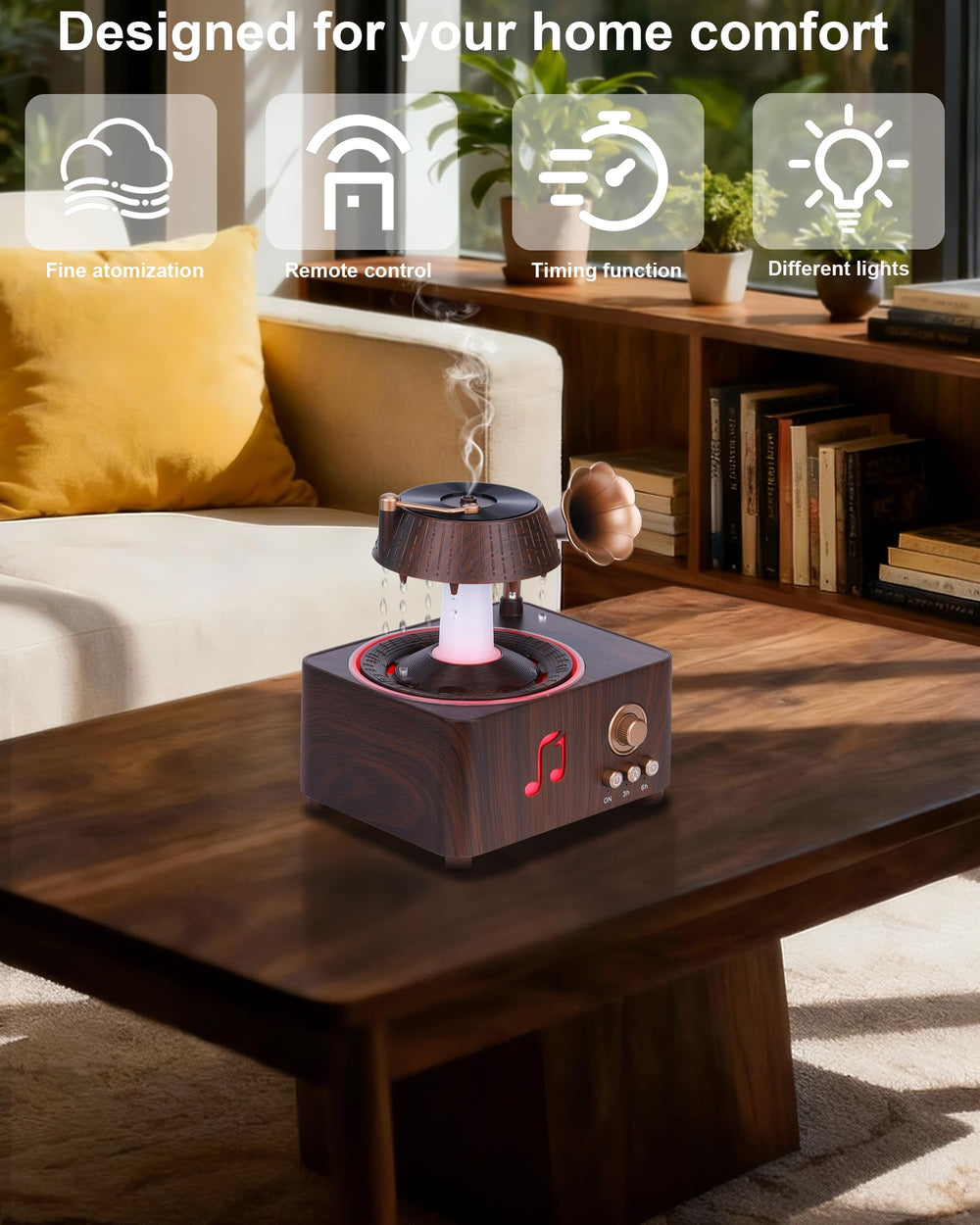 Kaaeiccr diffuser umbrella-rotating design adds motion and gentle humidity
