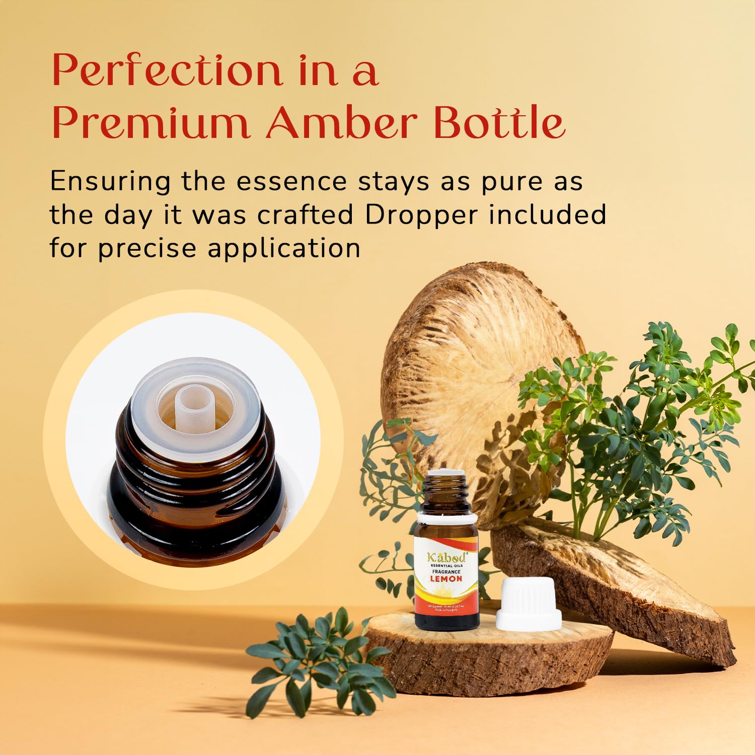 Kabod Lemon oil bottle label showing purity and quality
