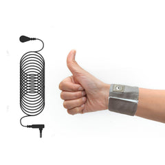 KABOUQI grounding wrist strap closeup shows soft silver fiber and skin-friendly wear.