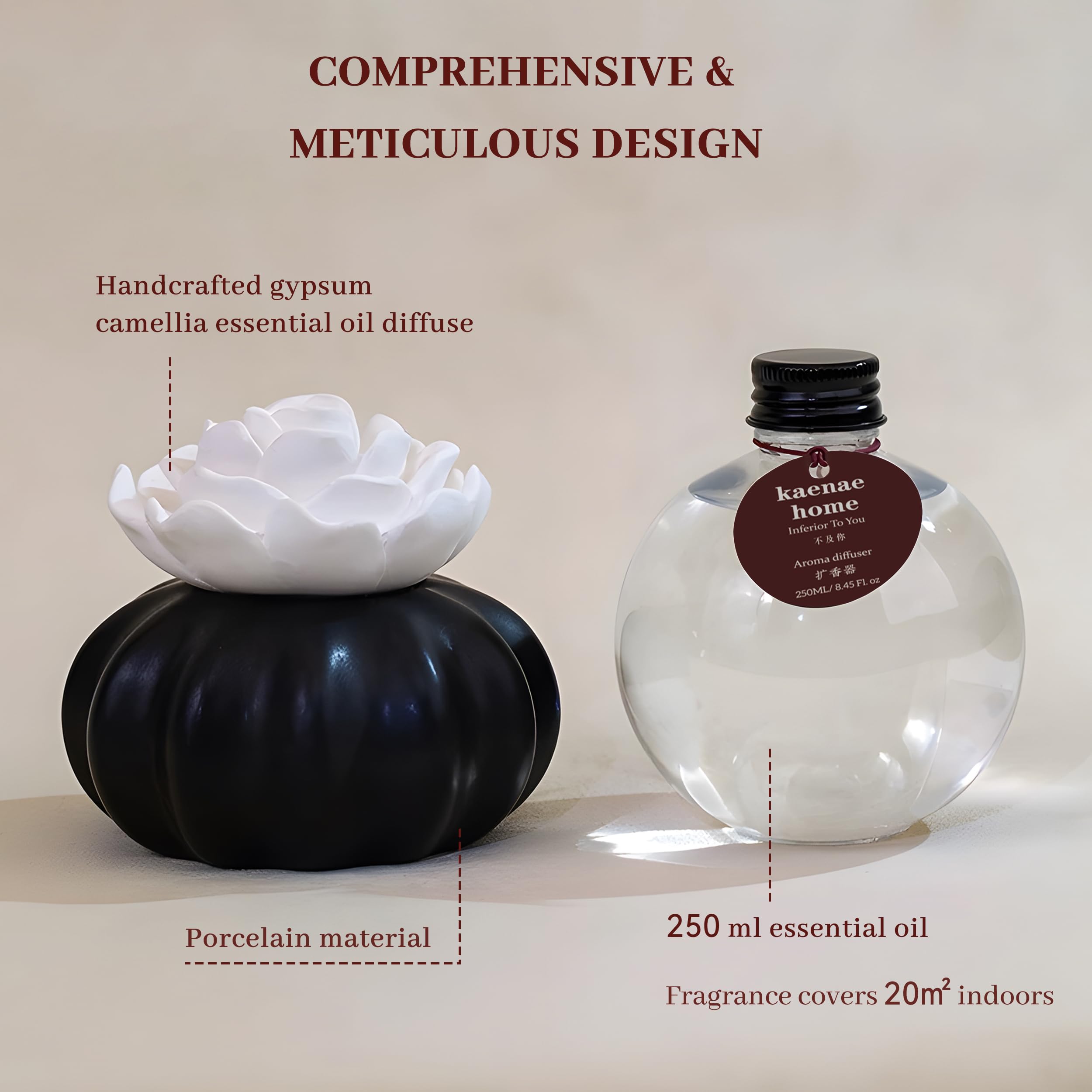Kaenae handmade plaster camellia highlights craftsmanship in interiors