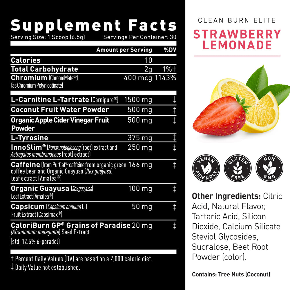 Kaged Clean Burn Elite pre-workout dose with organic caffeine