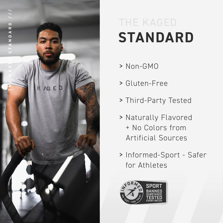 KAGED Clean Burn orange mango packaging conveying a refreshing energy option.