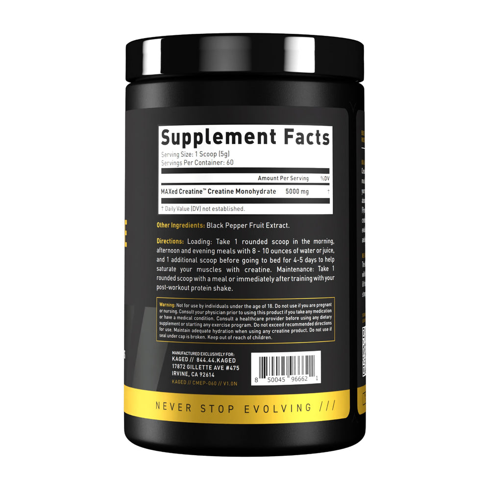 Kaged Creatine Elite 60 servings packaging signaling long-term use