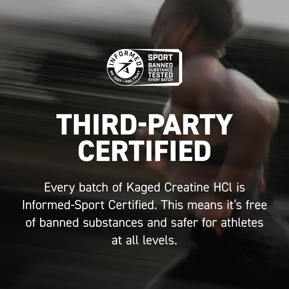 Kaged Micropure guarantee badge on Creatine HCl label