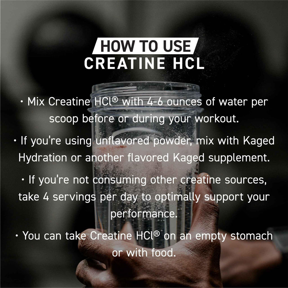 Premium packaging of Kaged Creatine HCl bottle