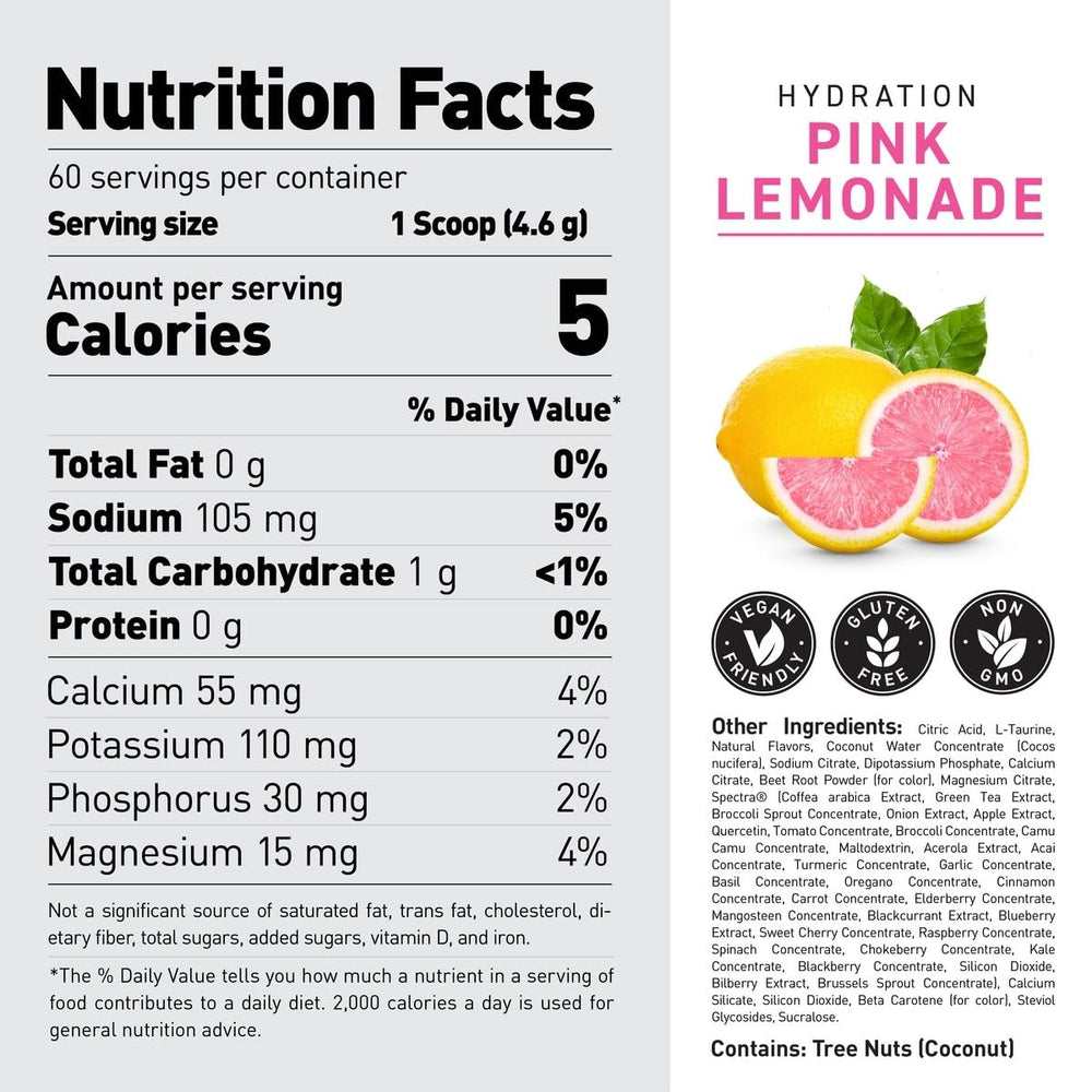Kaged HydraCharge label close-up, highlighting Spectra antioxidant blend.