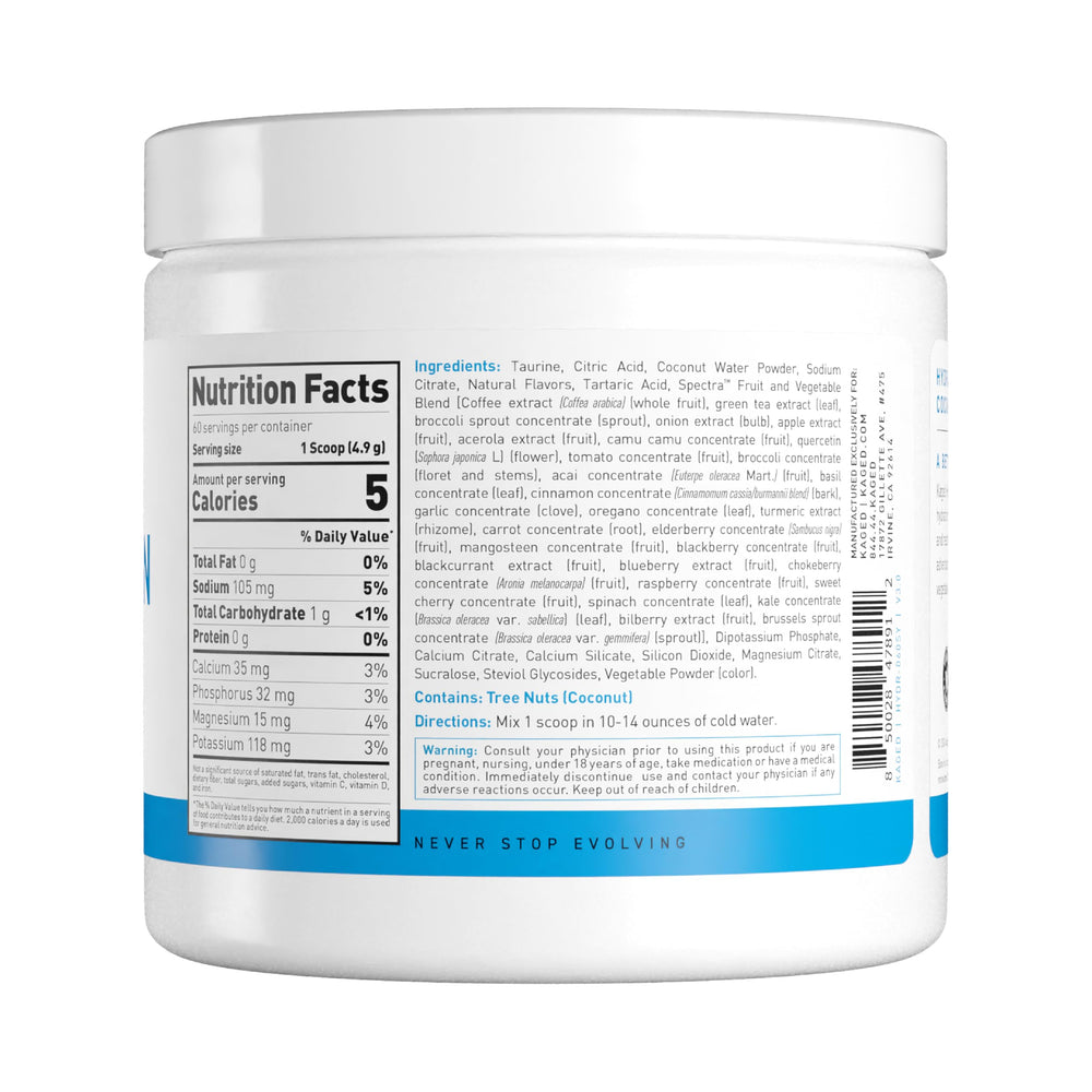Kaged Hydration packaging on shelf indicating value