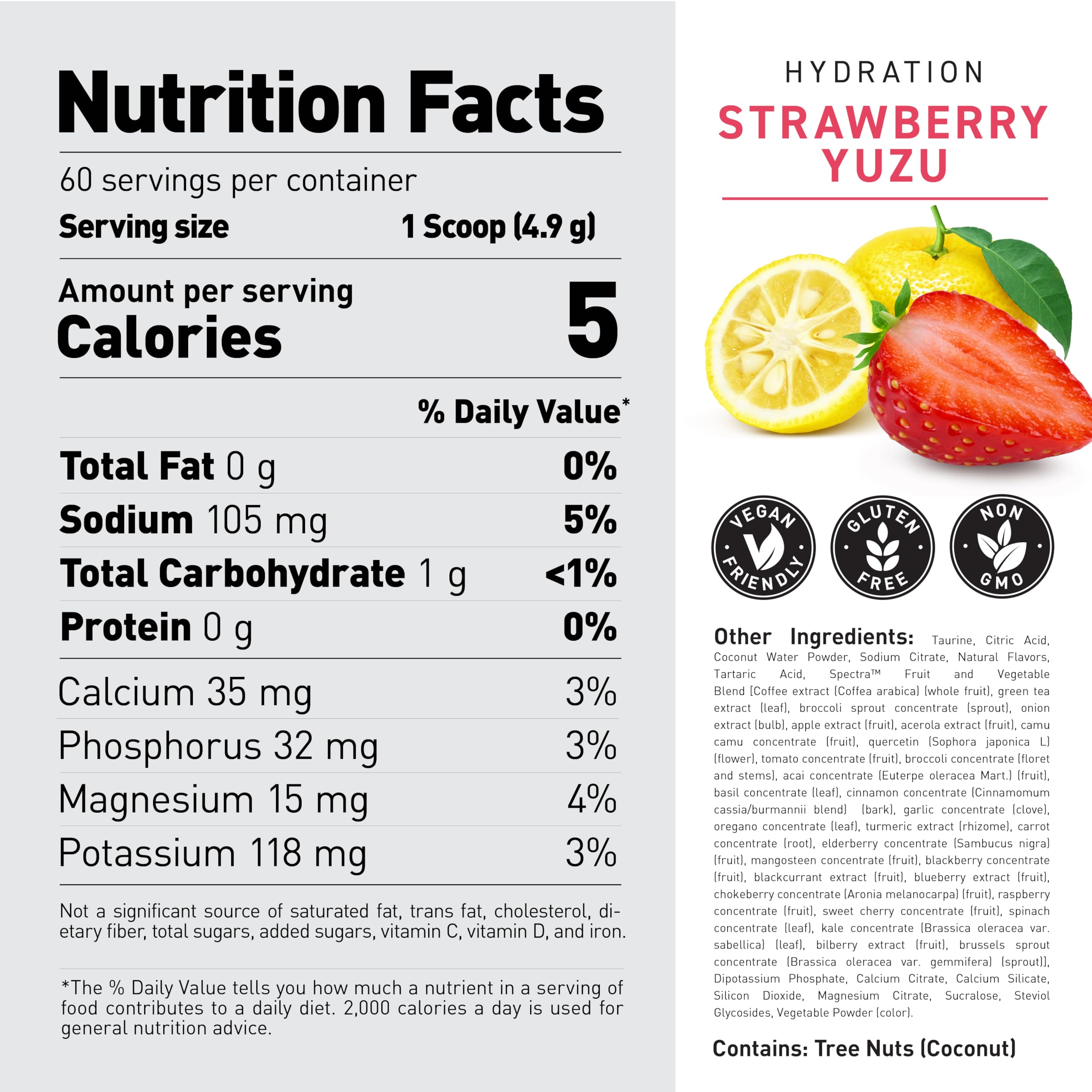 Kaged Hydration Spectra antioxidant blend on label