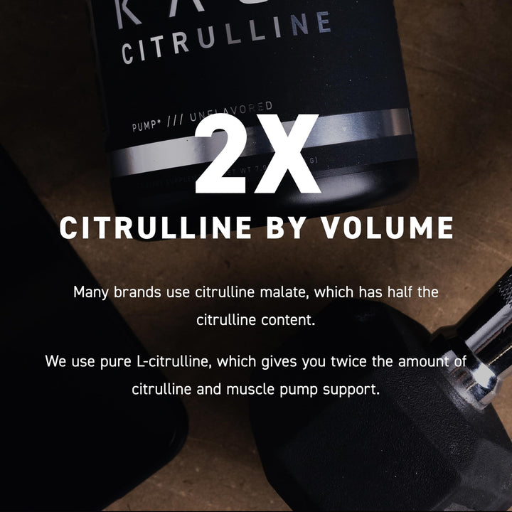 Scoop of Kaged L-Citrulline powder ready for a 2,000 mg pre-workout dose.
