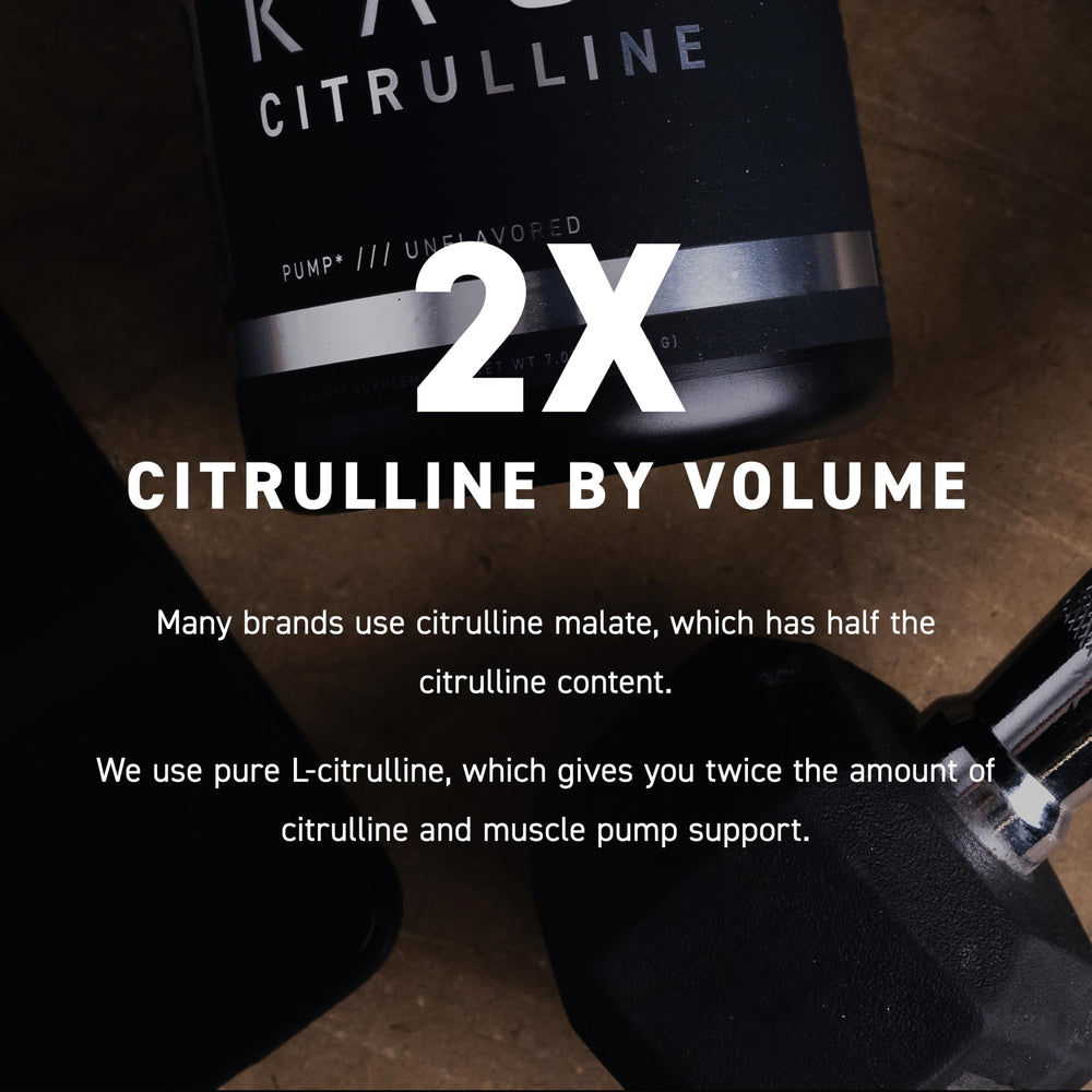 Scoop of Kaged L-Citrulline powder ready for a 2,000 mg pre-workout dose.