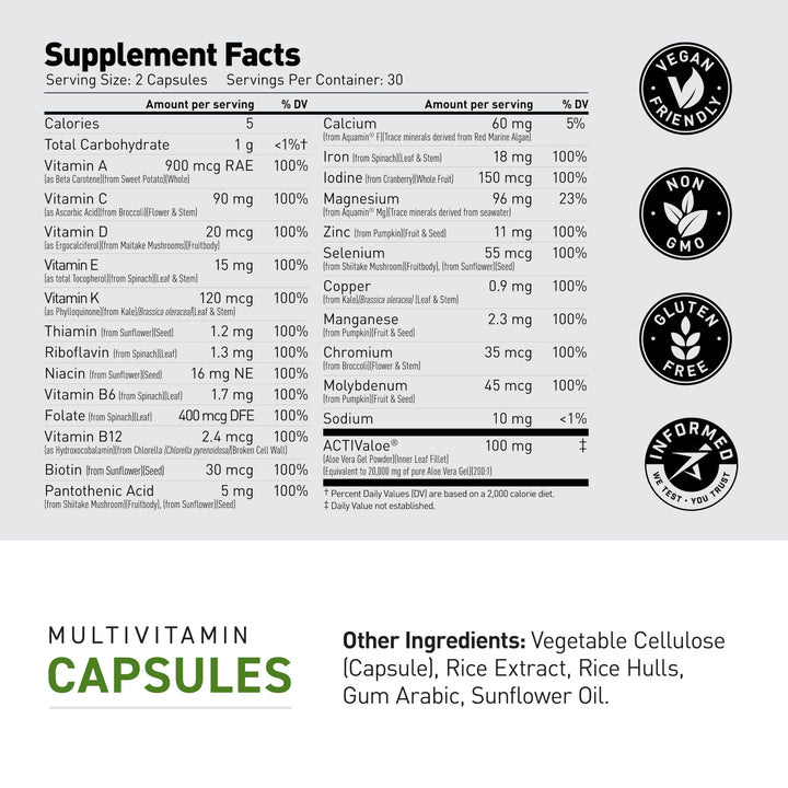 Kaged Multivitamin organic fruits and vegetables imagery highlighting real ingredients.
