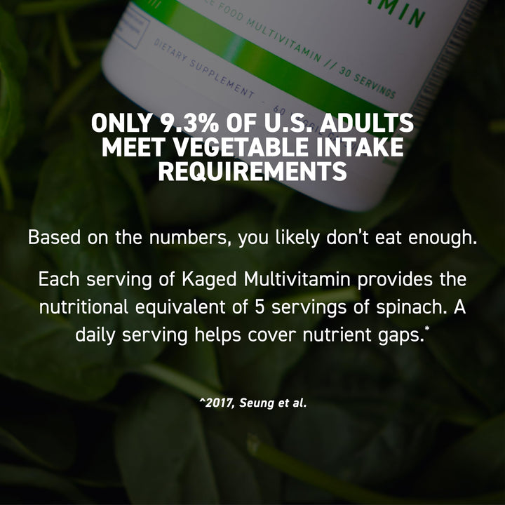 Kaged Multivitamin pouring capsules showing easy daily intake.
