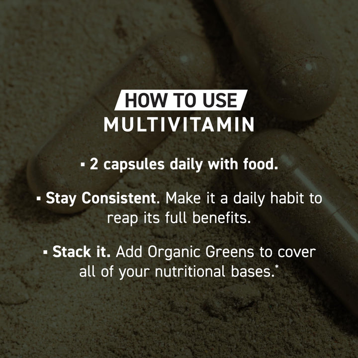 Kaged Multivitamin vegan formulation for plant-based nutrition choices.