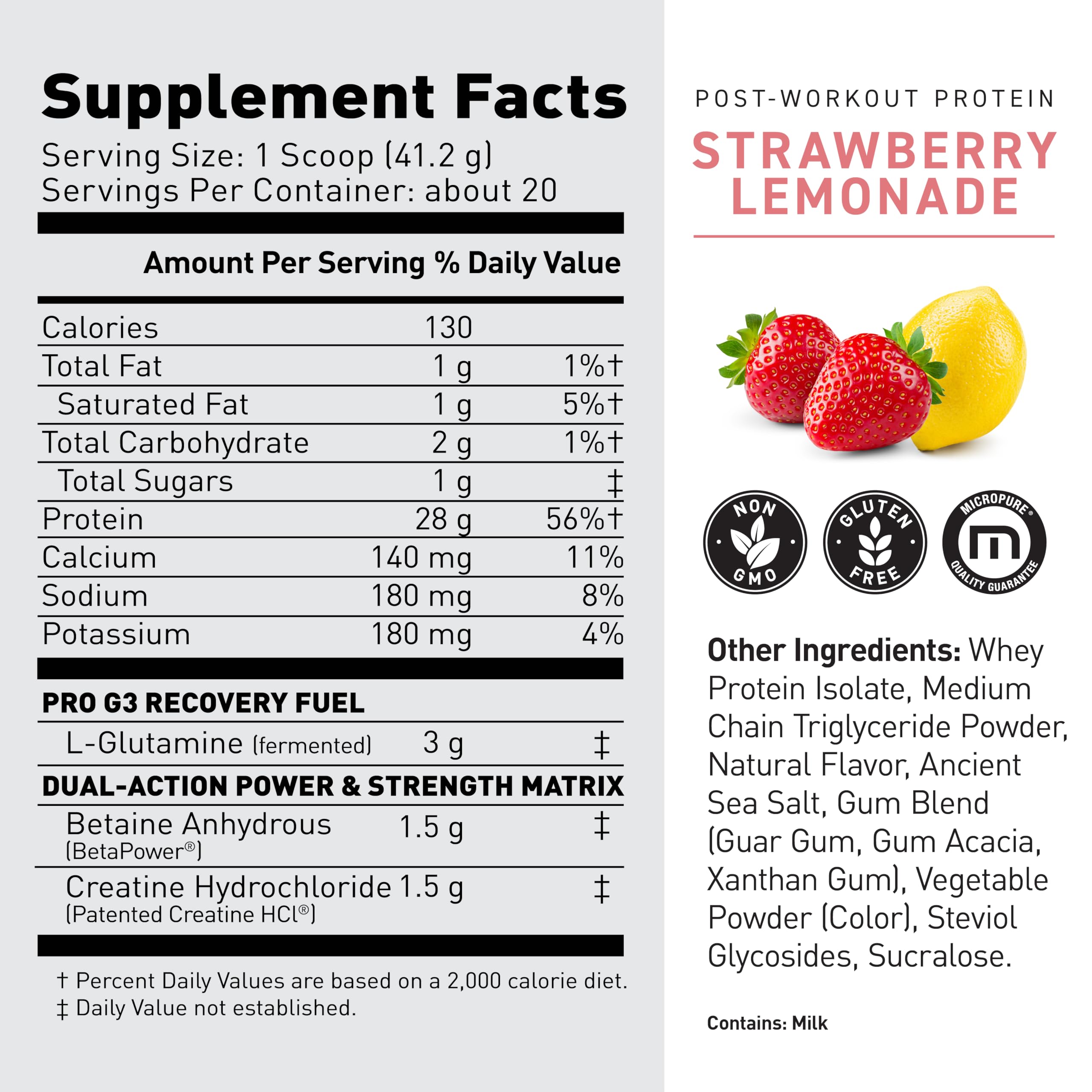 Kaged ingredients panel reveals 14g essential amino acids and 6.5g BCAAs.