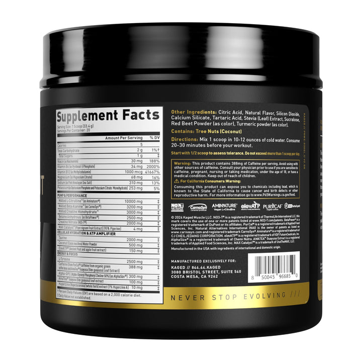 Athlete preparing for training with Kaged Pre Workout Elite.