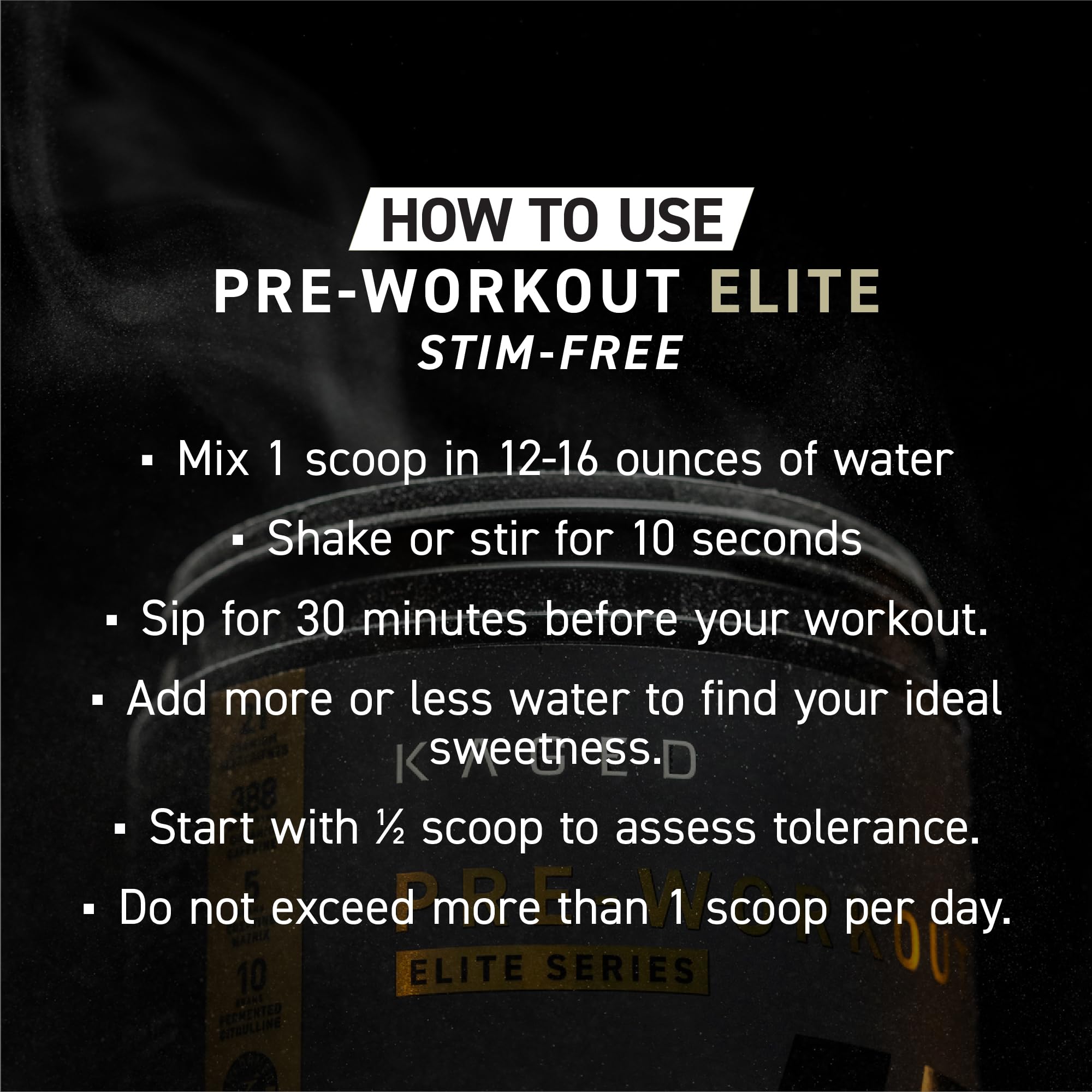 Gym-ready Kaged Pre Workout Elite bottle on a bench