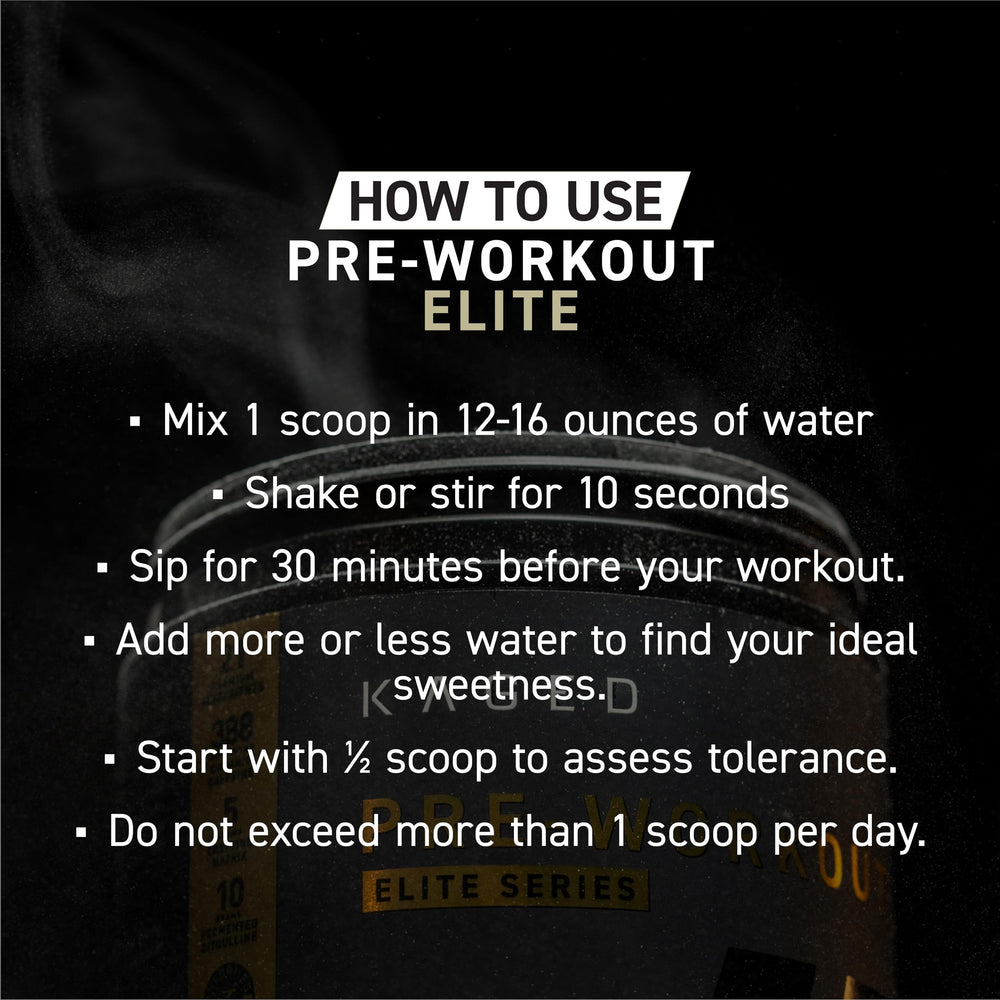 Kaged Pre-Workout Elite shaker ready for a focused training session