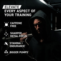 Kaged Pre Workout Elite Stim Free Orange Mango ingredients panel featuring creatine HCl and beta-alanine.
