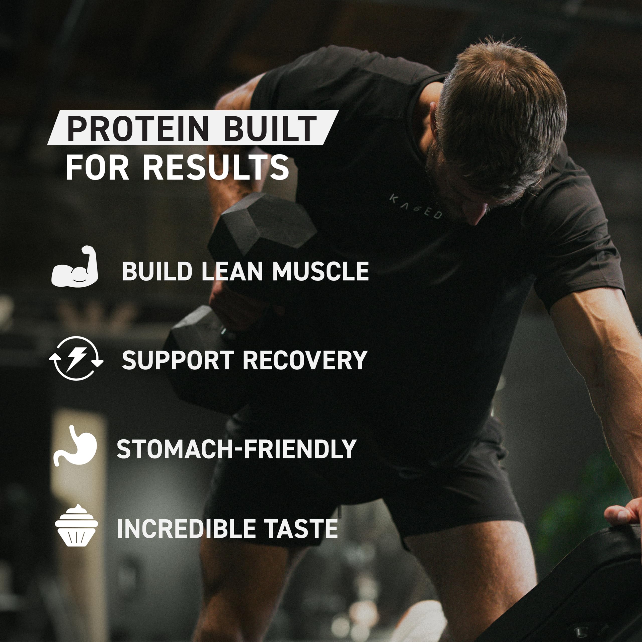 Kaged Whey Protein Isolate Chocolate container shows natural flavors