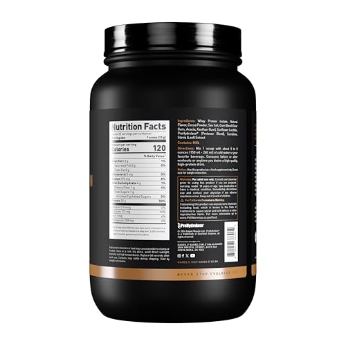 Kaged Whey Protein Isolate Chocolate powder jar highlighting 25g protein per serving