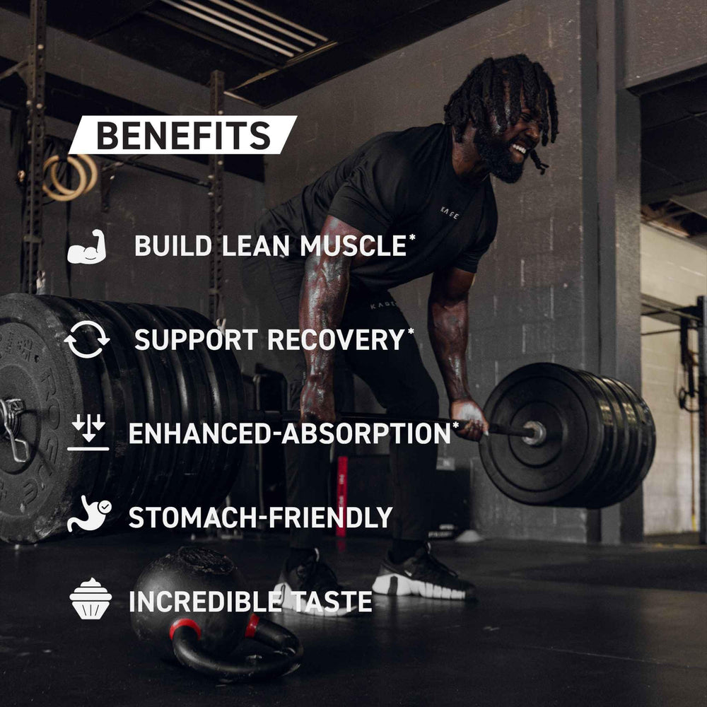 Kaged vanilla tub label detailing TRISOLATE blend and premium ingredients.