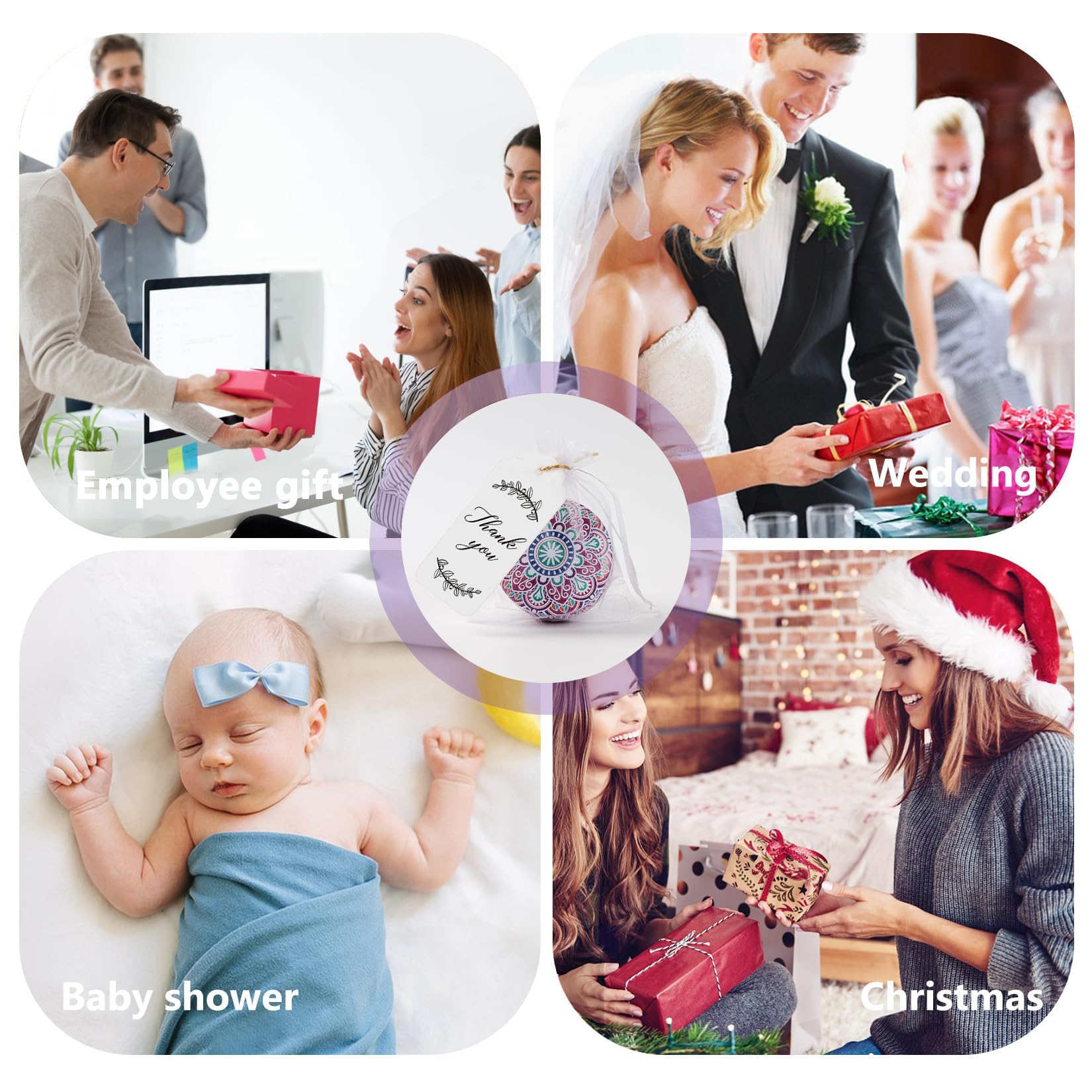KaGrbves organza bags and hemp rope for simple, presentable favors.