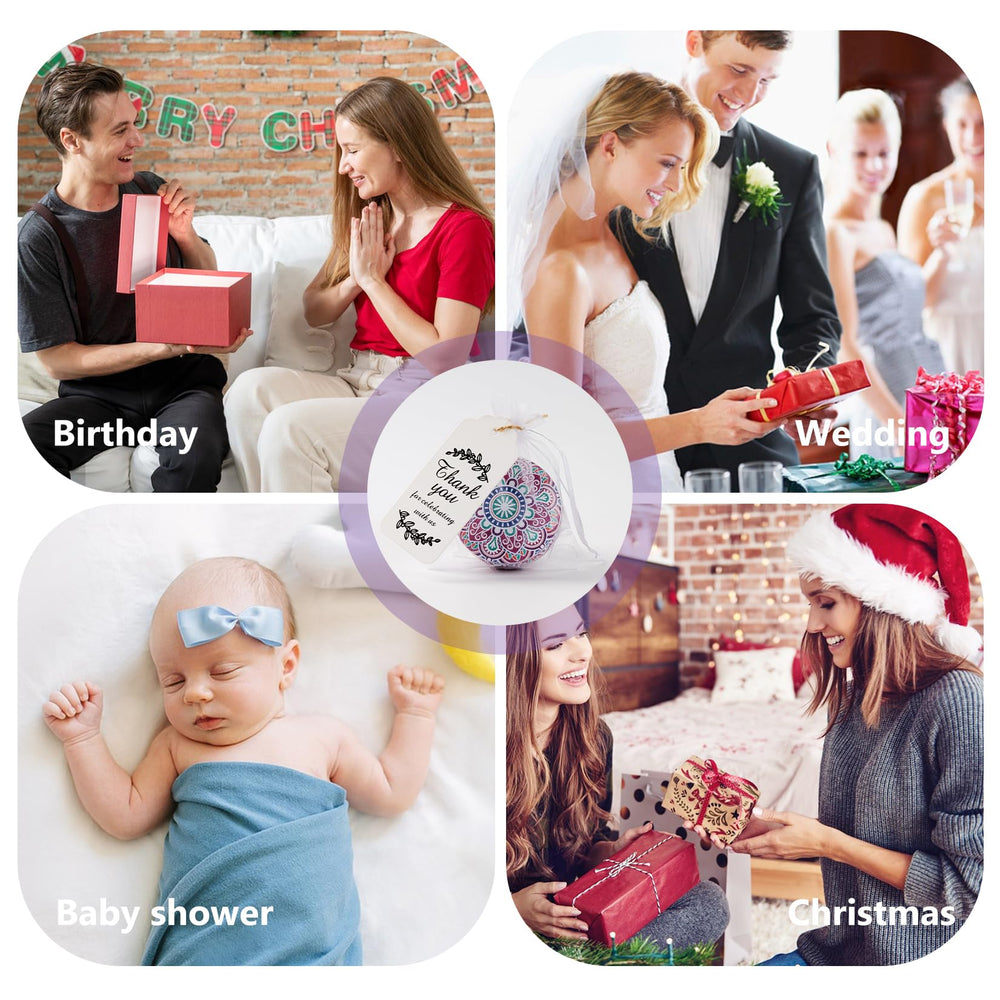 KaGrbves thank-you tags and gift bags ready for easy party favors.