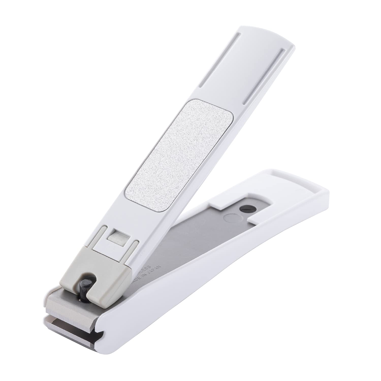 Close-up of KAI straight blade nail clipper AF27 for smooth edges.