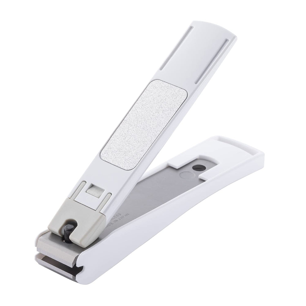 Close-up of KAI straight blade nail clipper AF27 for smooth edges.